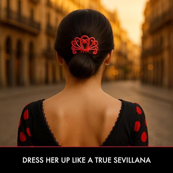Spanish Hair Comb Small Peineta Flamenco Earrings Cultural Accessory main image 7